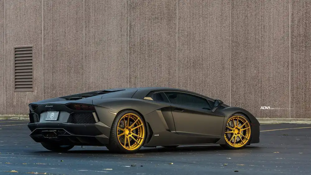 Satin Matte Black Lamborghini Aventador Gets ADV.1 Wheels 59 Satin Matte Black Lamborghini Aventador WithADV.1 Wheels Wallpaper