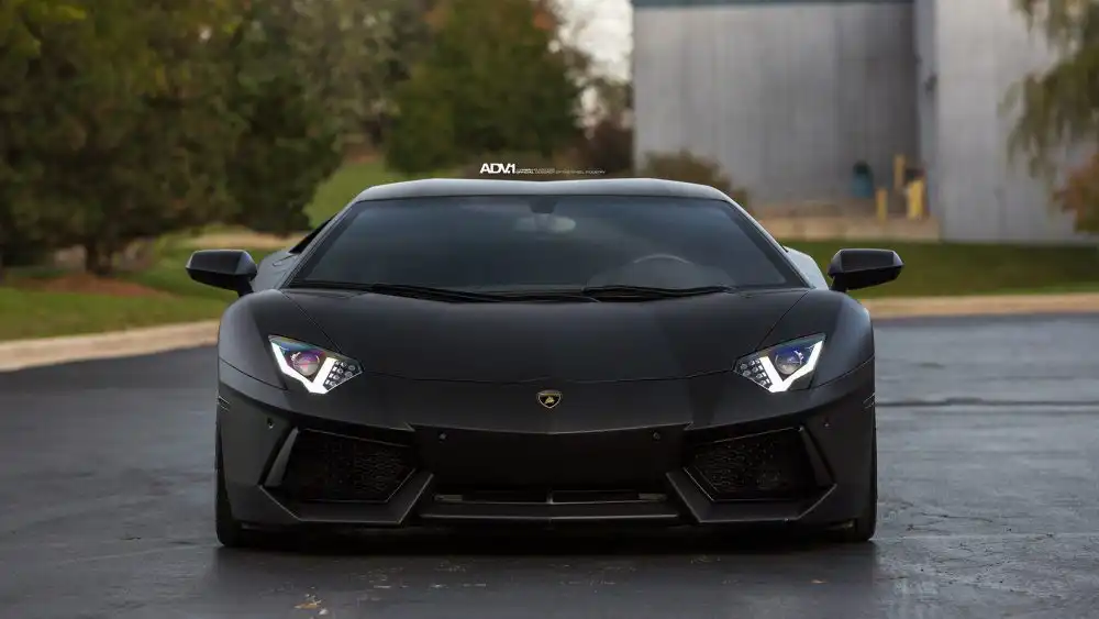 Satin Matte Black Lamborghini Aventador Gets ADV.1 Wheels 58 Satin Matte Black Lamborghini Aventador With ADV.1 Wheels Wallpaper