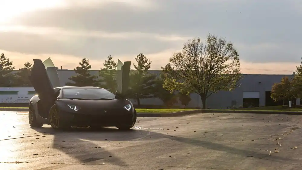 Satin Matte Black Lamborghini Aventador Gets ADV.1 Wheels 55 Satin Matte Black Lamborghini Aventador With ADV.1 Wheels Wallpaper