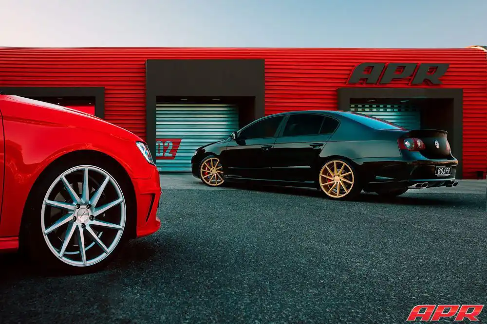 Black VW Passat - Vossen CVT Directional Wheels Wallpaper