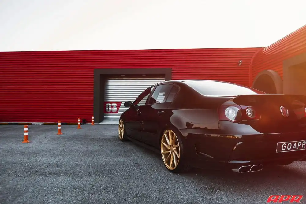 Black VW Passat - Vossen CVT Directional Wheels Wallpaper