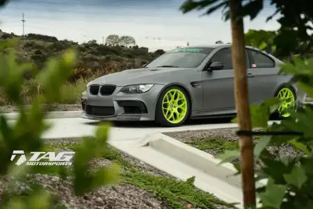 Matte Gray BMW E92 M3 With Brushed Green HRE Wheels
