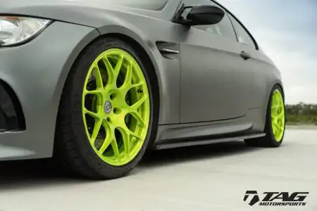 Matte Gray BMW E92 M3 With Brushed Green HRE Wheels