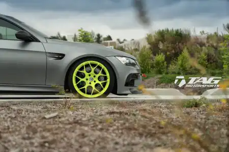 Matte Gray BMW E92 M3 With Brushed Green HRE Wheels