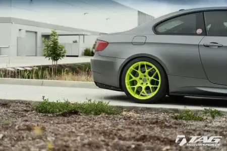 Matte Gray BMW E92 M3 With Brushed Green HRE Wheels
