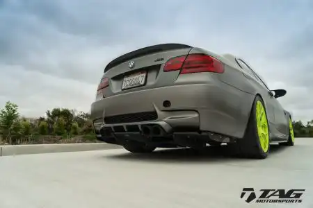 Matte Gray BMW E92 M3 With Brushed Green HRE Wheels