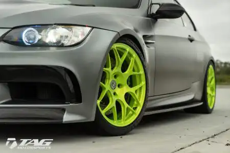 Matte Gray BMW E92 M3 With Brushed Green HRE Wheels
