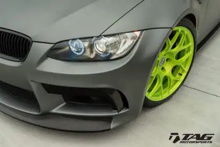 Matte Gray BMW E92 M3 With Brushed Green HRE Wheels