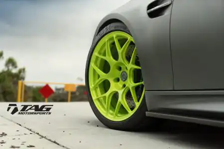 Matte Gray BMW E92 M3 With Brushed Green HRE Wheels