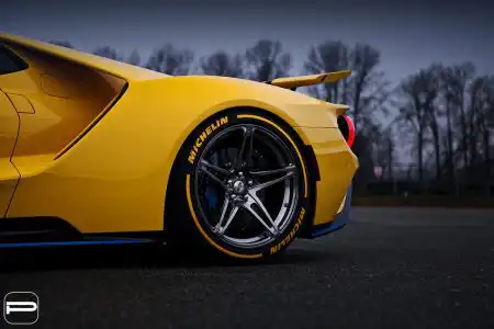 Vibrant Yellow Ford GT – PUR Wheels