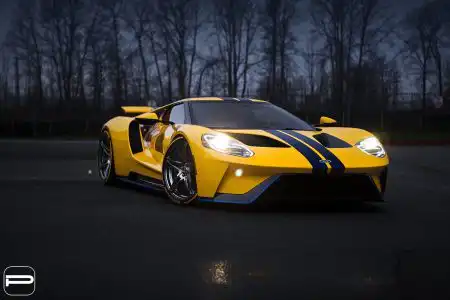 Vibrant Yellow Ford GT – PUR Wheels