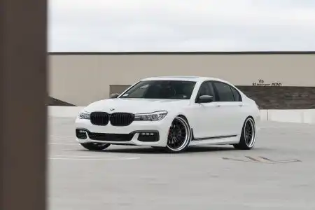 Alpine White BMW 740il Looks With ADV.1 Wheels Wallpaper