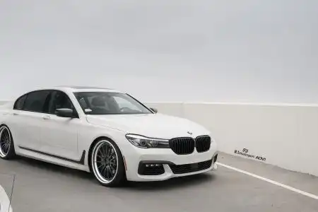 Alpine White BMW 740il Looks With ADV.1 Wheels Wallpaper