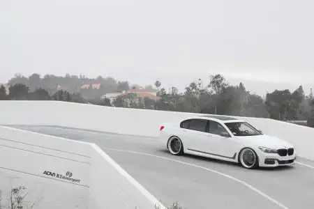 Alpine White BMW 740il Looks With ADV.1 Wheels Wallpaper