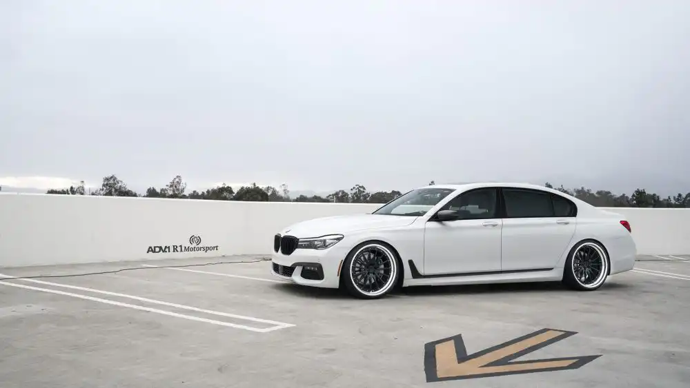 Alpine White BMW 740il Looks With ADV.1 Wheels Wallpaper