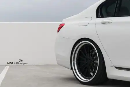 Alpine White BMW 740il Looks With ADV.1 Wheels Wallpaper