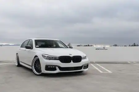 Alpine White BMW 740il Looks With ADV.1 Wheels Wallpaper