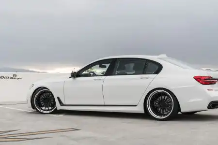 Alpine White BMW 740il Looks With ADV.1 Wheels Wallpaper