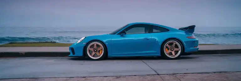 Miami Blue Porsche 991.2 GT3 with HRE C105 Wheels in Frozen Stone Bronze