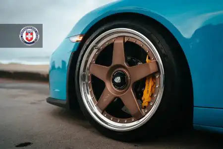 Miami Blue Porsche 991.2 GT3 with HRE C105 Wheels in Frozen Stone Bronze
