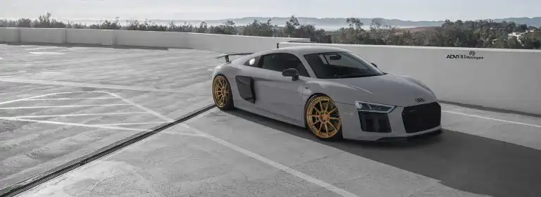 Nardo Gray Audi R8 Plus With ADV.1 Wheels And Vorsteiner Parts