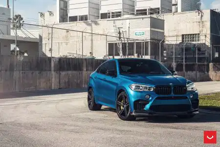 Long Beach Blue Metallic BMW X6 M – Vossen Hybrid Forged HF-1 Wheels