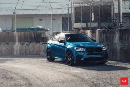 Long Beach Blue Metallic BMW X6 M – Vossen Hybrid Forged HF-1 Wheels
