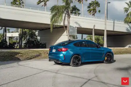 Long Beach Blue Metallic BMW X6 M – Vossen Hybrid Forged HF-1 Wheels