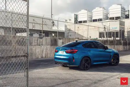 Long Beach Blue Metallic BMW X6 M – Vossen Hybrid Forged HF-1 Wheels