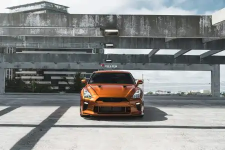 Metallic Orange Nissan GTR – Velos Designwerks Wheels Wallpaper