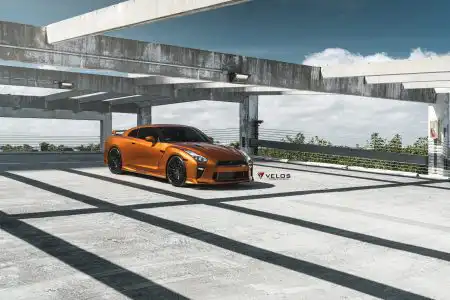 Metallic Orange Nissan GTR – Velos Designwerks Wheels Wallpaper