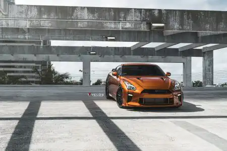 Metallic Orange Nissan GTR – Velos Designwerks Wheels Wallpaper