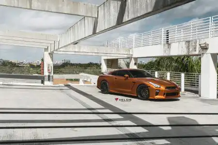Metallic Orange Nissan GTR – Velos Designwerks Wheels Wallpaper