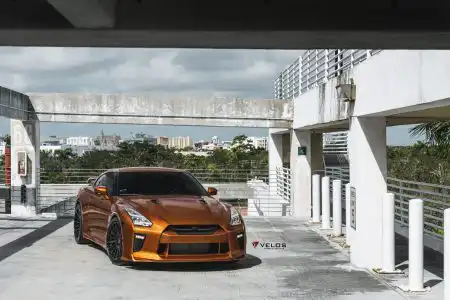 Metallic Orange Nissan GTR – Velos Designwerks Wheels Wallpaper
