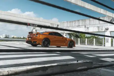 Metallic Orange Nissan GTR – Velos Designwerks Wheels Wallpaper