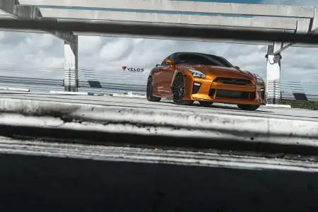 Metallic Orange Nissan GTR – Velos Designwerks Wheels Wallpaper