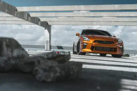 Metallic Orange Nissan GTR – Velos Designwerks Wheels Wallpaper
