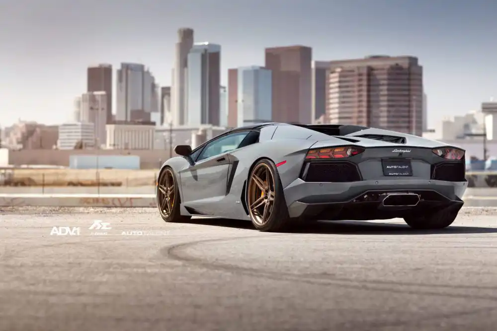 Nardo Gray Lamborghini Aventador Gets ADV.1 Wheels
