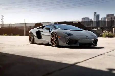 Nardo Gray Lamborghini Aventador Gets ADV.1 Wheels