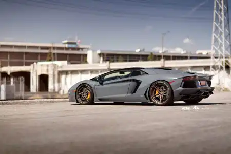 Nardo Gray Lamborghini Aventador Gets ADV.1 Wheels