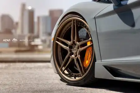 Nardo Gray Lamborghini Aventador Gets ADV.1 Wheels