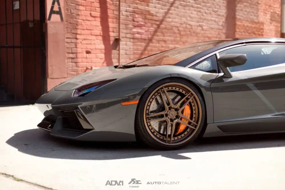 Nardo Gray Lamborghini Aventador Gets ADV.1 Wheels