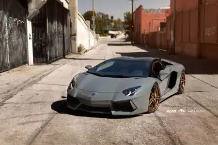 Nardo Gray Lamborghini Aventador Gets ADV.1 Wheels
