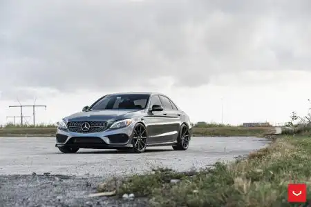 Selenite Grey Metallic Mercedes-Benz C43 AMG On Vossen Wheels