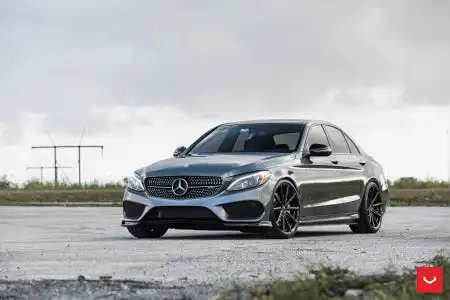 Selenite Grey Metallic Mercedes-Benz C43 AMG On Vossen Wheels