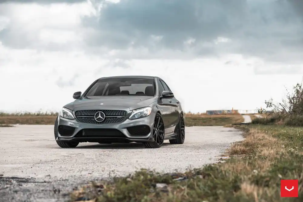 Selenite Grey Metallic Mercedes-Benz C43 AMG On Vossen Wheels