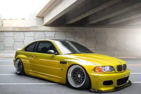 Rocketbunny Phoenix Yellow BMW E46 M3 With CCW Classic Wheels Wallpaper