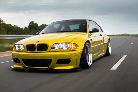 Rocketbunny Phoenix Yellow BMW E46 M3 With CCW Classic Wheels Wallpaper