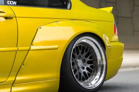Rocketbunny Phoenix Yellow BMW E46 M3 With CCW Classic Wheels Wallpaper