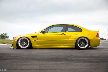 Rocketbunny Phoenix Yellow BMW E46 M3 With CCW Classic Wheels Wallpaper